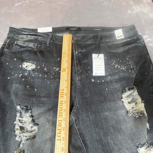 Judy Blue Jeans 24W Plus Boyfriend Paint Splatter Distressed Black Grunge NEW - Picture 5 of 12