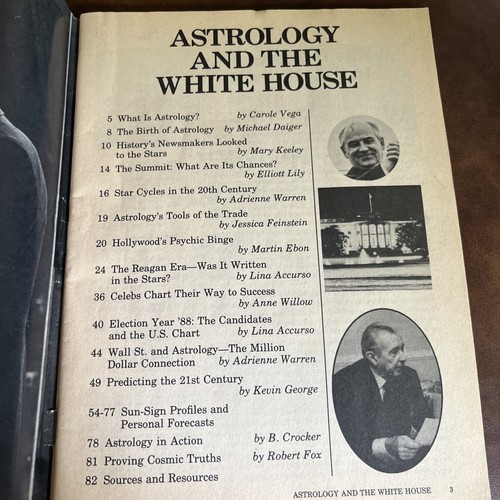 Astrology And The White House 1988 Magazine Horoscope Readers Charts Nancyreagan - Foto 2 di 10
