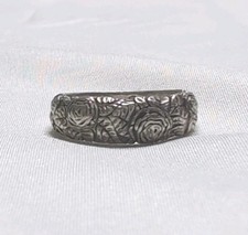 925 Sterling Silver Vintage Rose Flower Ring Vintage Size 6