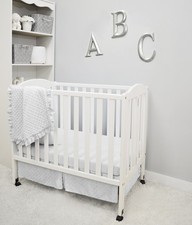 Heavenly Soft Minky Dot 3-Piece Mini/Portable Crib Bedding Set, White, for Bo...