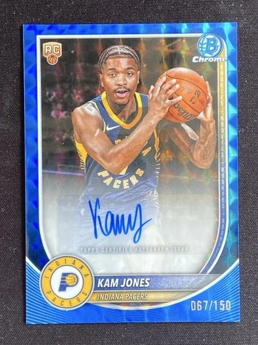 Kam Jones 2025-26 Topps Bowman Chrome Blue X-Fractor Auto /150 #BCA-KO