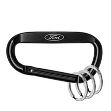 Ford Laser-Etched Black Metal Carabiner Keychain