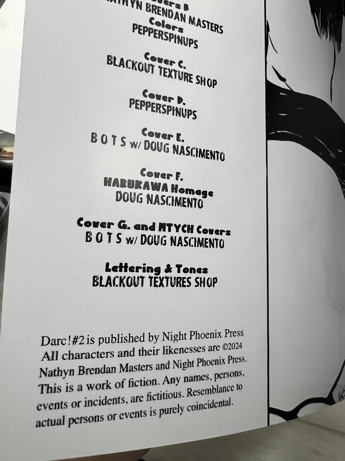 FLAWED: Night Phoenix Press Darc! Thrill of Seduction #2 Cover G - Super Spicy