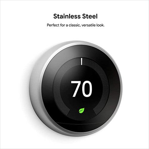 Google Nest Learning Thermostat 3rd Gen T3007ES - Stainless - Scratch & Dent - Picture 4 of 6