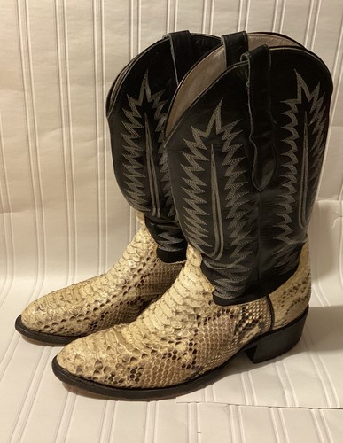 Vintage Cowtown Back Cut Python Western Cowboy Boots - Men’s Size 11.D USA - Picture 4 of 14