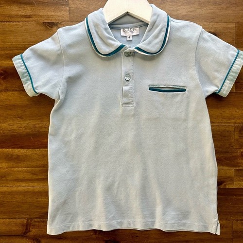 Dondolo Blue Checked Clive Short Sleeve Polo Top Pants Set Boys Cotton Preppy 4 - Picture 2 of 8