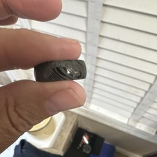 Black Stainless Steel Band Ring Size 10 8mm Engraved No Stone Round