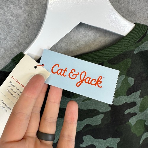 Cat & Jack T-Shirt Kids Boys Size Medium 8-10 Green Camo Short Sleeve Crew Neck - Picture 6 of 14