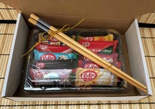 Japanese Kit Kat Variety Tasting Lot 10 in Sushi Gift Box + Chopsticks Nestle JP