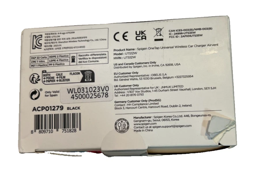 Spigen OneTap Universal Wireless Car Charger Air Vent Mount - UTS12W - Image 3 of 4