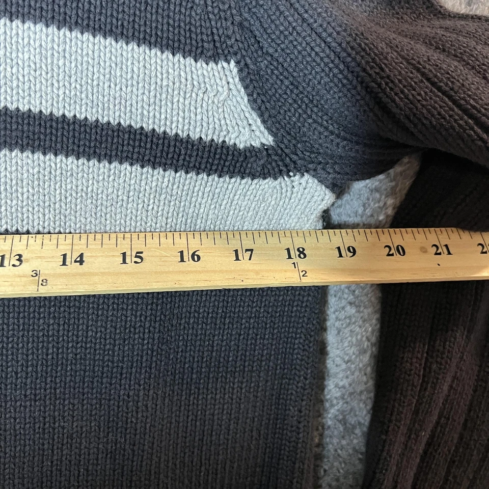 Polo Jeans Company Ralph Lauren Sweater Mens Large Black White Half Zip Pullover - Image 4 of 4