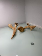 Wooden Hand Carved Lizard ,Crocodile and  Eagle Head Reptile Woodwork Specimen x