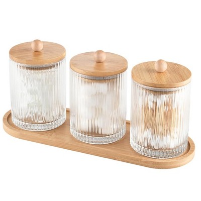 3 Pack Qtip Holder Bathroom Set,Cotton Pad Swab Holder Cotton Round Floss Pic...