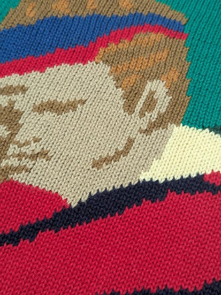 Suéter de punto vintage años 90 GOLF por todas partes L algodón INTARSIA augusta masters Foto 3 de 4