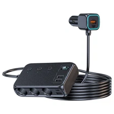 Cigarette Lighter Socket Splitter USB-C Fast Charger Power Adapter Outlet QC PD