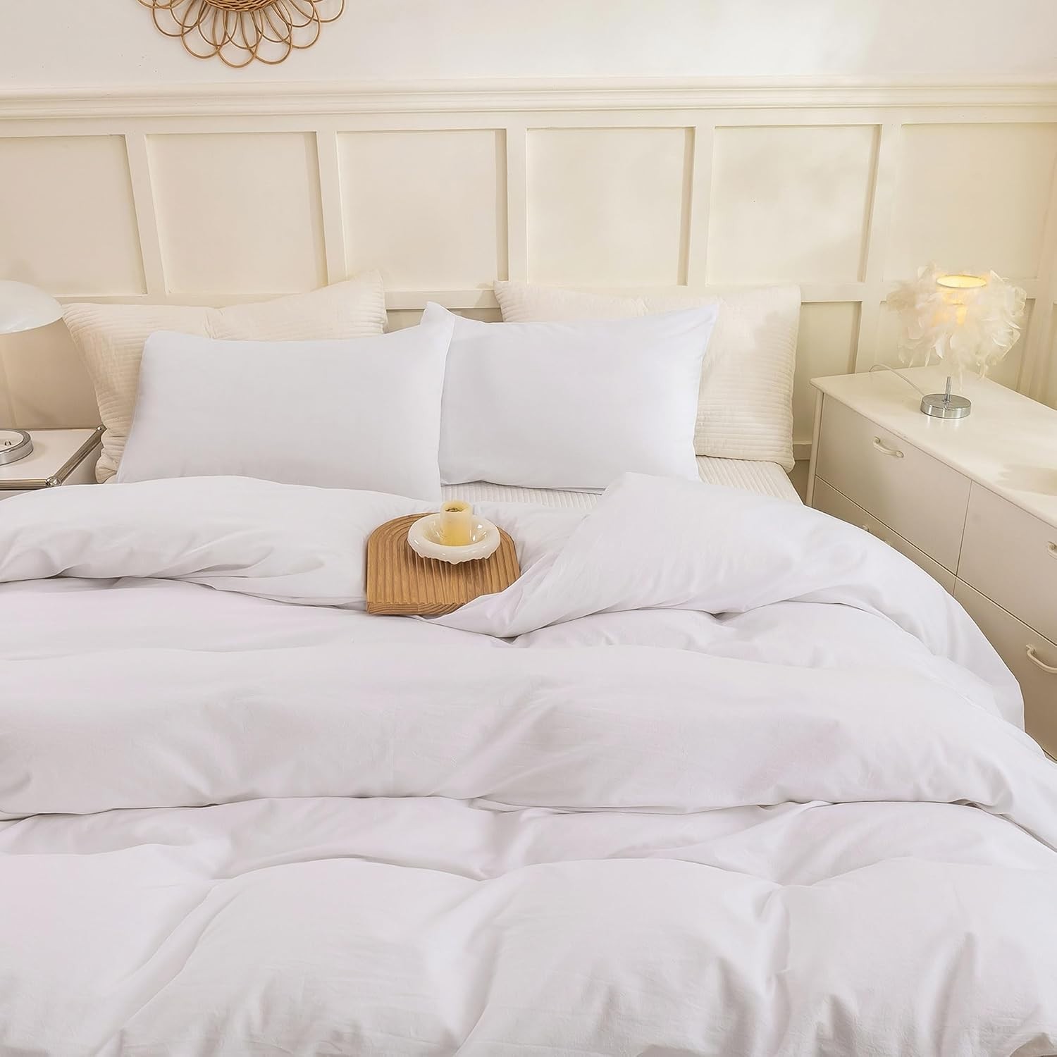 Off  White  Cotton Comforter Cover with buttons in king, Queen and other size.