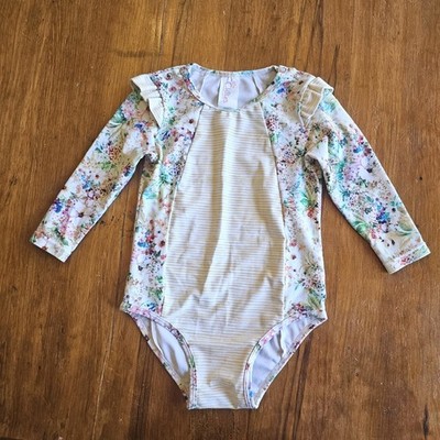 Little Chillies Swimwear Toddler Girls 2T One-piece Swimsuit Rashguard...