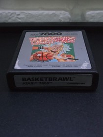Atari 7800 BASKETBRAWL 1990 TESTED WORKING W/ Protection Sleeve 