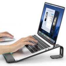 Laptop Stand for Desk, Aluminum Laptop Riser Holder with Wrist Support