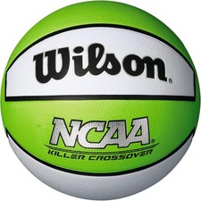 Wilson NCAA Killer Crossover Outdoor Basketball - Size 5 - 27.5, Lime/White 
