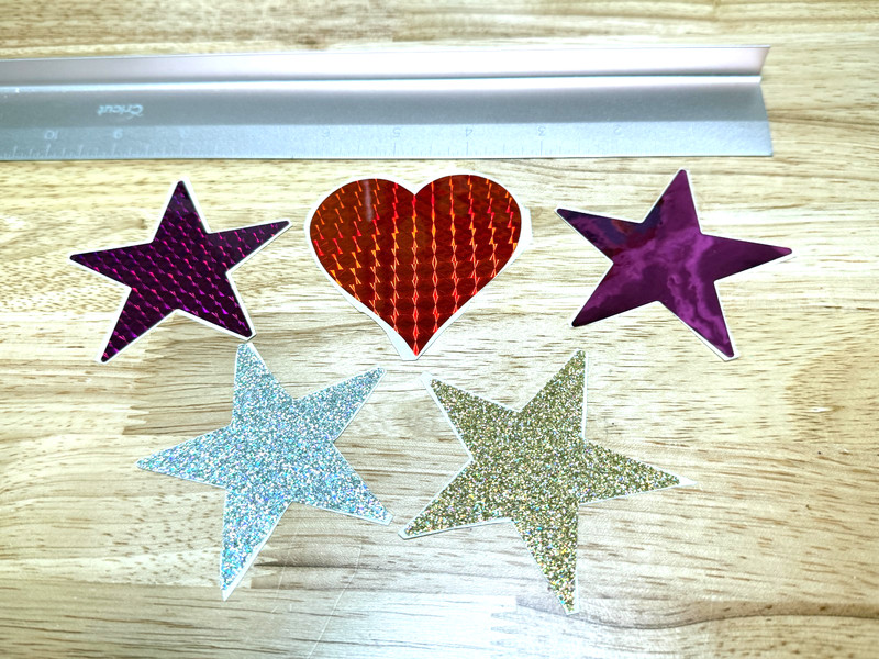 Lot Vintage 80s Large Heart Star Stickers Prism Prismatic Glitter Mylar Sticca?