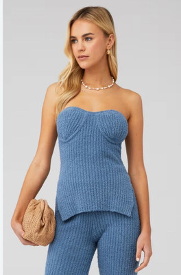 4th and reckless Women s Liria Knit Top In Slate Blue Size S NWT