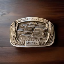 1986 Massey Custom Harvesters Pewter Belt Buckle - Limited Edition - Serial 791