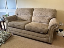 Beige Fabric Sofa 3-Seater Good Used Condition Collection Only