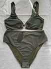 South Beach Khaki Bikini Set High Waisted UK 16 UK 18 Ring Detail