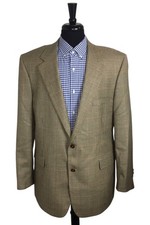 Brooks Brothers Brown/Green Houndstooth Wool Blazer Sport Coat Men 45L