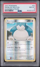 2007 POKEMON DIAMOND & PEARL #37 SNORLAX-REVERSE FOIL PSA 8