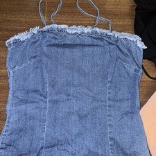 Fashion Nova Denim Mini Dress Large 🆕