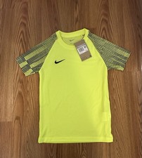 Nike kids Neon Yellow and Black Short Sleeve Football/Soccer Tee, Size XS