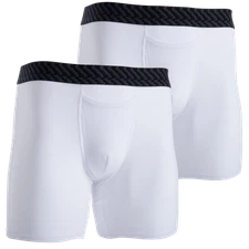 Tommy John Cotton Basics Boxer Brief (2-Pack, White, 6" Inseam)