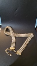 VTG Pearl Beads Mesh Belt Gold Tone 29 - 34 Bridal Unbranded