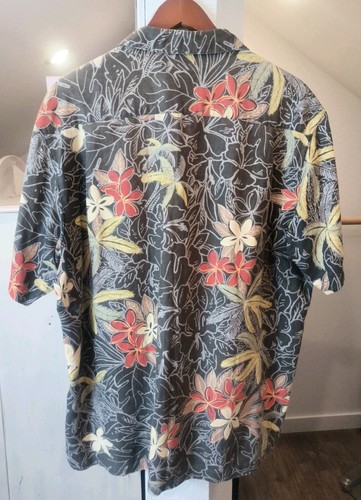 Columbia Men’s Large Hawaiian Shirt Brown Orange Yellow - Picture 6 of 11