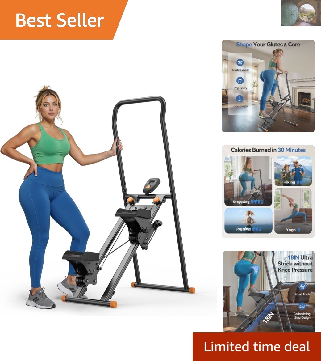 Versatile Stair Climber with Adjustable Pedals - Perfect for Core & Glutes