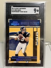 2001 Playoff Contenders Drew Brees Rookie Championship Ticket /100 SGC 9 Pop 1 !