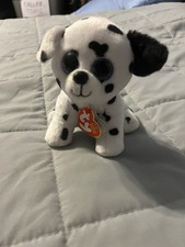 TY Beanie Babies 6" CATCHER Dalmatian Dog Plush Stuffed Animal Toy w/ Heart Tags