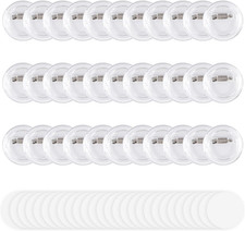 100pcs Acrylic Clear Button Pins,1.38 Inch Custom Buttons Pin Badges, DIY Blank
