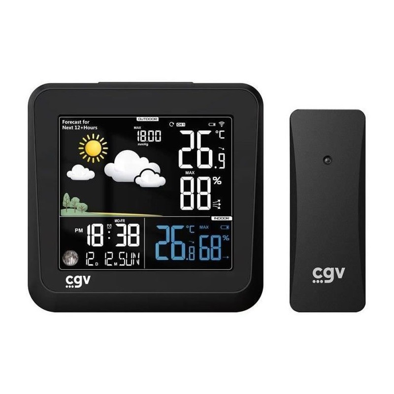 Station météo sans fil CGV écran couleur pour éviter humidité et gel