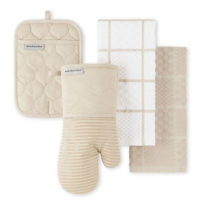 KITCHENAID Quilted Cotton Terry Cloth 16''x26'', 7''x13'' & 7''x10'', Milkshake