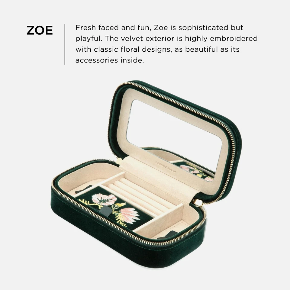 Estuche de viaje WOLF Zoe con cremallera, verde bosque - rollos de tres anillos, compartimento mediano... Foto 2 de 4