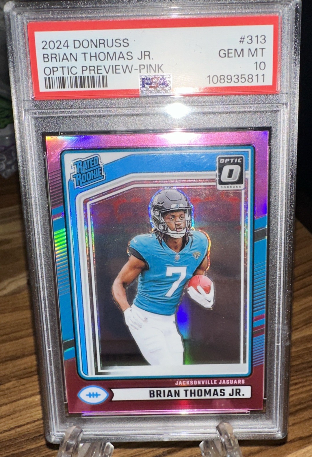 PSA 10 2024 Panini Donruss Optic - Rated Rookie Brian Thomas Jr. #214 Pink Prizm