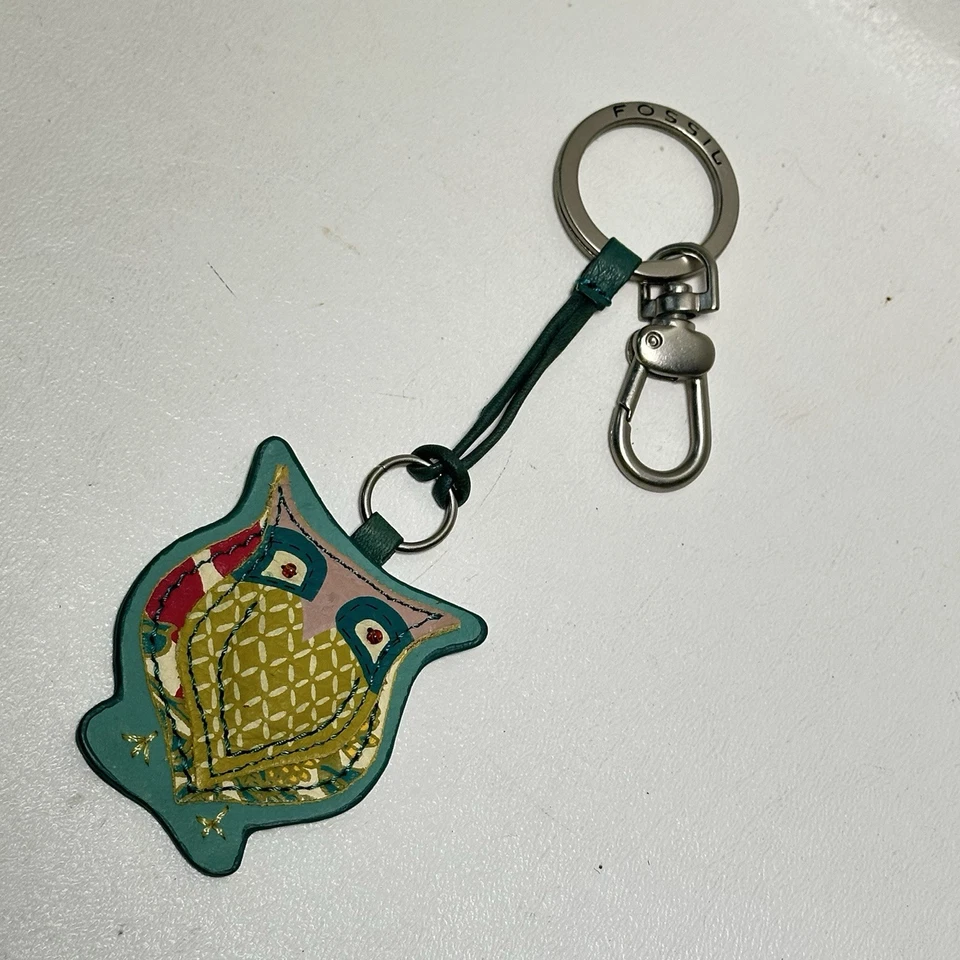 Llavero fósil llavero búho 3D gris multicolor 3 pulgadas Foto 2 de 4