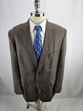 Pronto Uomo Men's Brown Check Lambswool Blazer Jacket 44R
