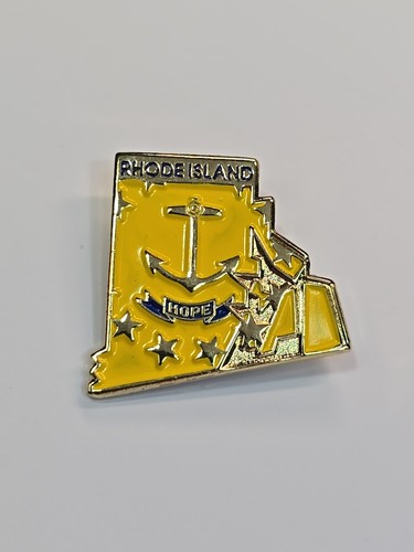 Rhode Island Travel Souvenir Lapel Pin Map Shape - Picture 1 of 4