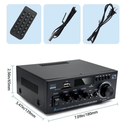 AK45 Power Amplifier HiFi Stereo BT5.0 USB 2.0+SD Card Computer Gaming Audio - Picture 11 of 11