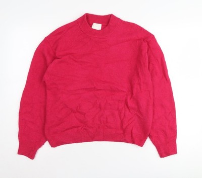 H&M Pullover Damen rot XS mit Stehkragen
