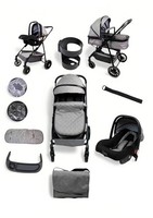Parents & Peanuts 3 in 1 Baby Travel System Pram Pushchair with Infant Car Seat